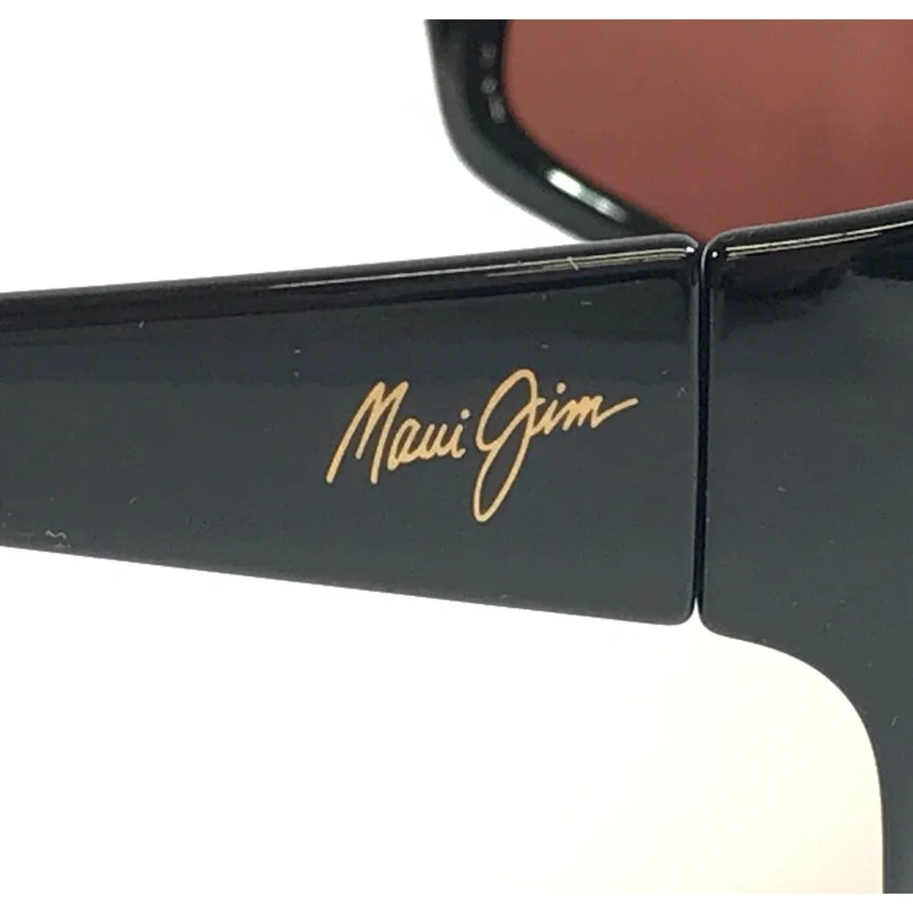 Maui Jim Sunglasses HALEAKALA MJ419-02 Gloss Black Frames w/ Maui Rose Lenses